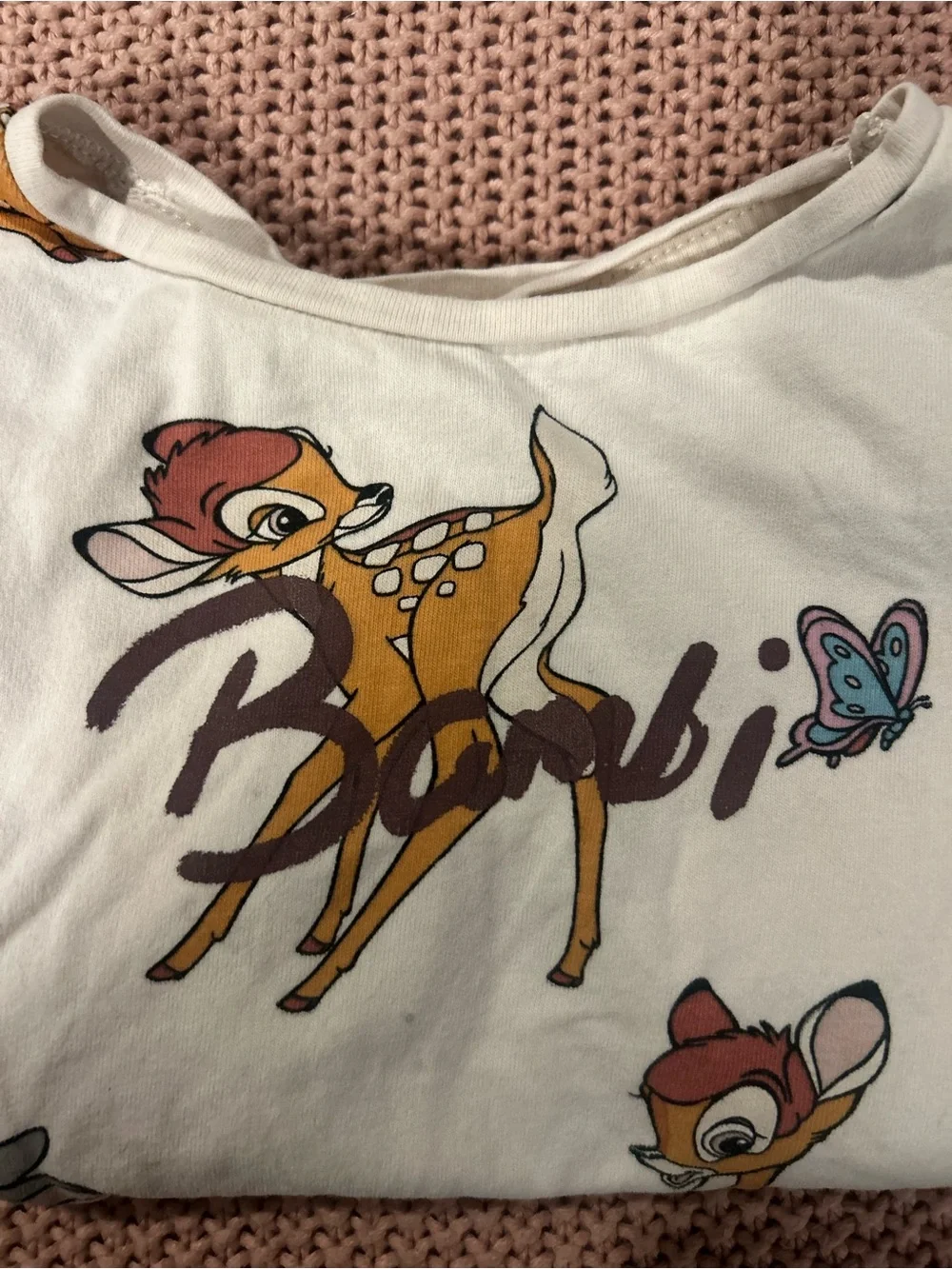 Zara Disney Bambi Thumper Girls Long Sleeve Graphic Shirt Size 3-4 Years